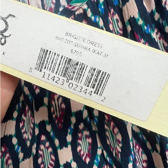 Figue Silk Brigitte Ikat Pattern Maxi Dress NWT Sz. M - Picture 7 of 14